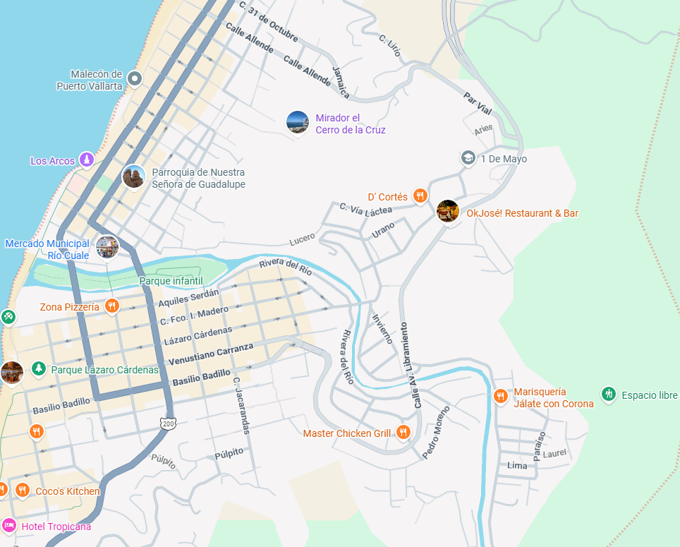 Mapa de zonas de delivery